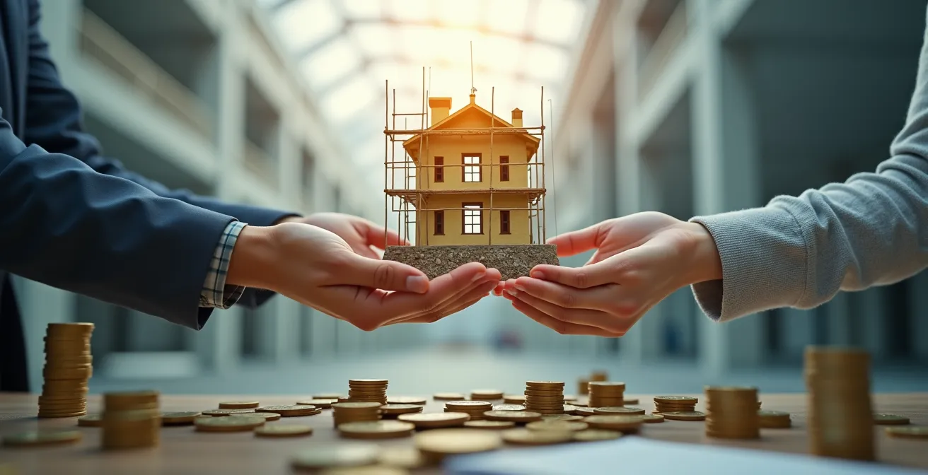 Illustration conceptuelle des dispositifs d'aide pour la rénovation copropriété